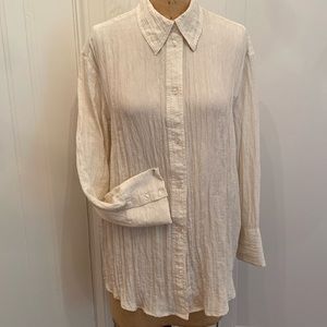 Cream textured blouse size M